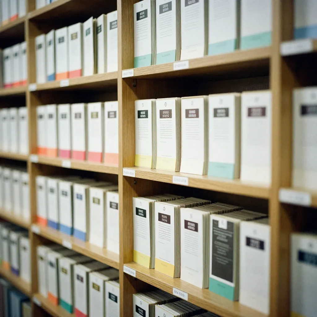 Cataloging system with index cards and organization tools